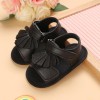 Baby Girl Solid Color Tassel Decor Velcro Strap Sandals