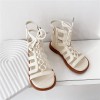 British Style Lace-Up Soft-Soled Roman Shoes Non-Slip Sandals Girls Summer Shoes