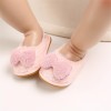 Baby Girls Fur Closed Toe Bow Decor Slip On Sandals Baby Shoes