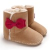 Baby Girls Bow Decor Winter Fur Snow Boots Girls Shoes