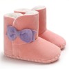 Baby Girls Bow Decor Winter Fur Snow Boots Girls Shoes