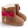 Baby Girls Bow Decor Winter Fur Snow Boots Girls Shoes