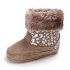Baby Girls Solid Printed Winter Fur Boots Children Shoes