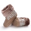 Baby Girls Solid Printed Winter Fur Boots Children Shoes