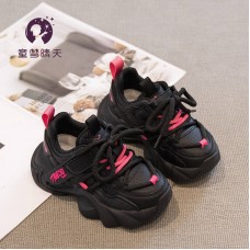 2023 New Spring And Autumn Children's Dad Shoes For Girls And Light Sports Shoes With Velvet For Big Kids