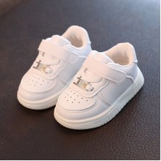 Children's Baby Board Shoes 2023 Spring And Autumn Boys' Walking Shoes Soft Sole Anti Slip Girls' Breathable Sports Little White Shoes